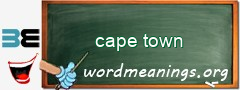 WordMeaning blackboard for cape town